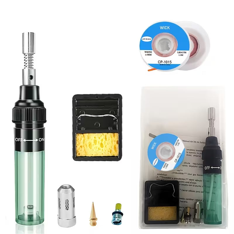 Portable Soldering Kit with Replaceable Tips, Outdoor Welding Set, Manual DIY Tool