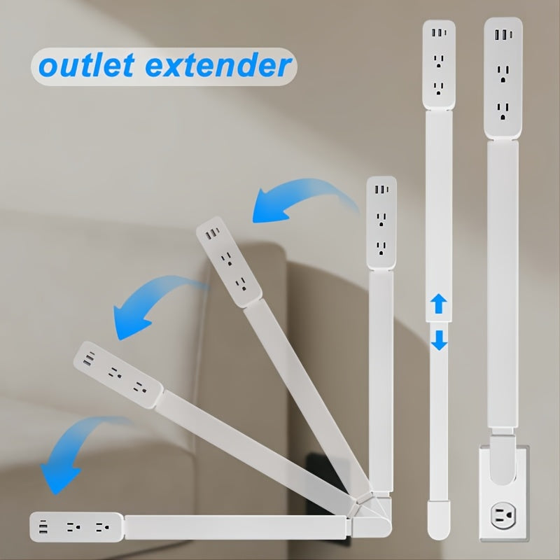 Wall Power Outlet Extender - Retractable Power Strip Set