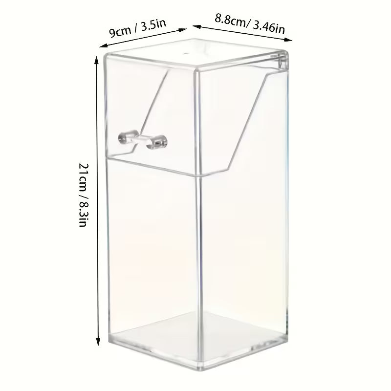 1pc Clear Storage Box Mask Organizer Acrylic Pencil Holder for Desk Multifunctional with Lid