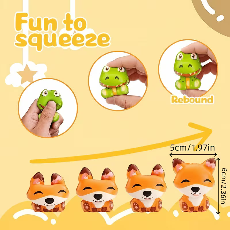 18-Piece Jungle Animal Slow-rise Squishy Decompression Doll Set
