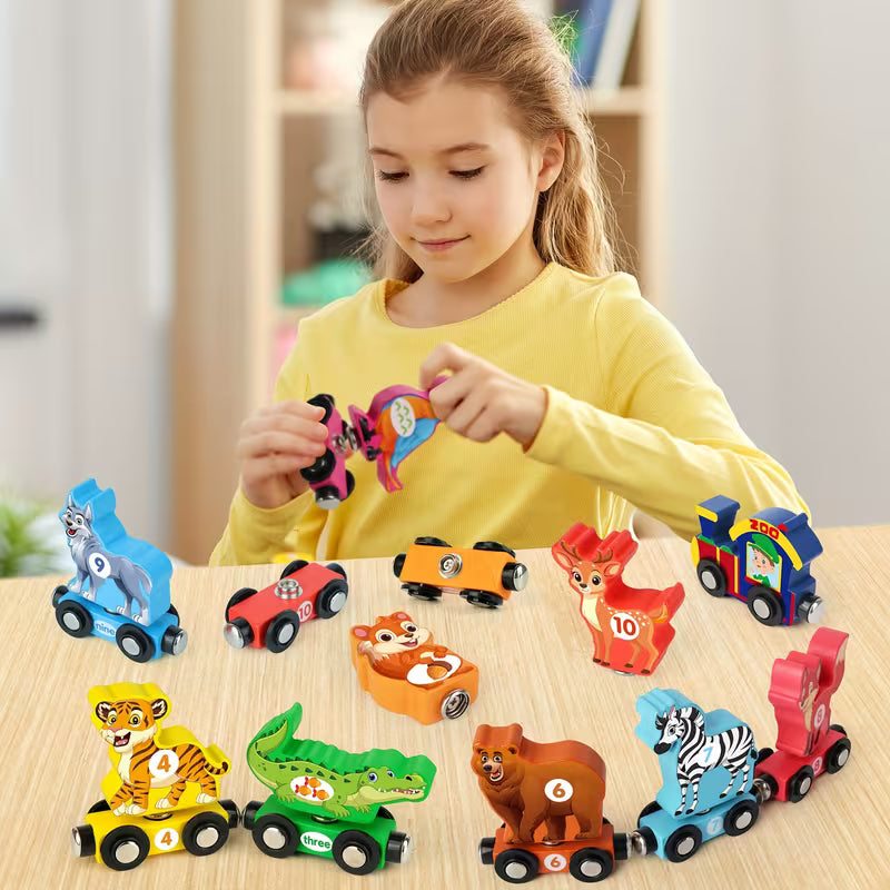 Wooden Train Set for Kids