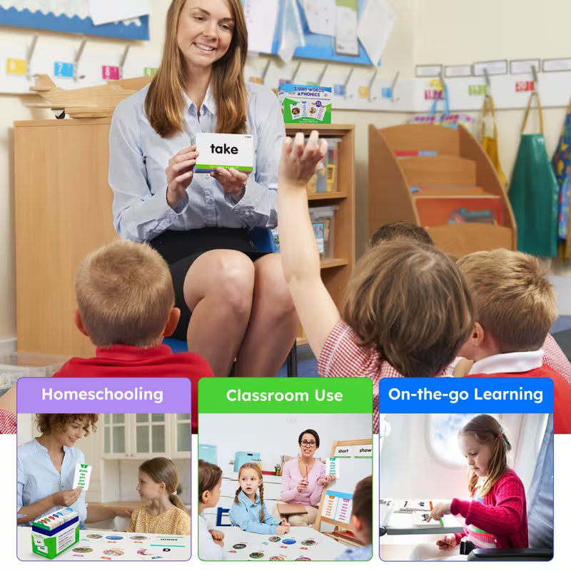 500 Sight Words & 150 Phonics Flash Cards/1000+ Words