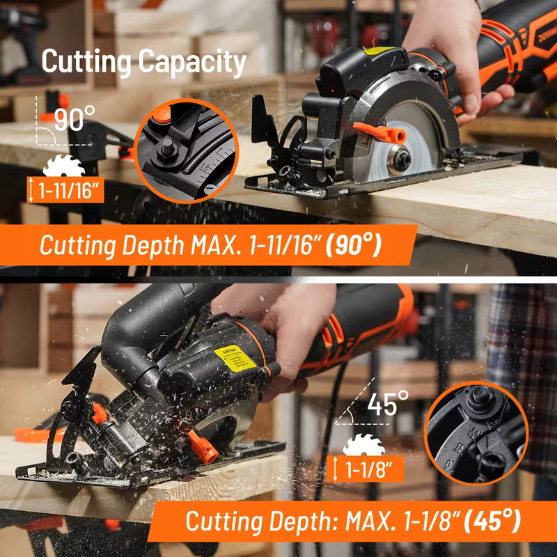 4.5 Inch Mini Compact Circular Saw, Wood