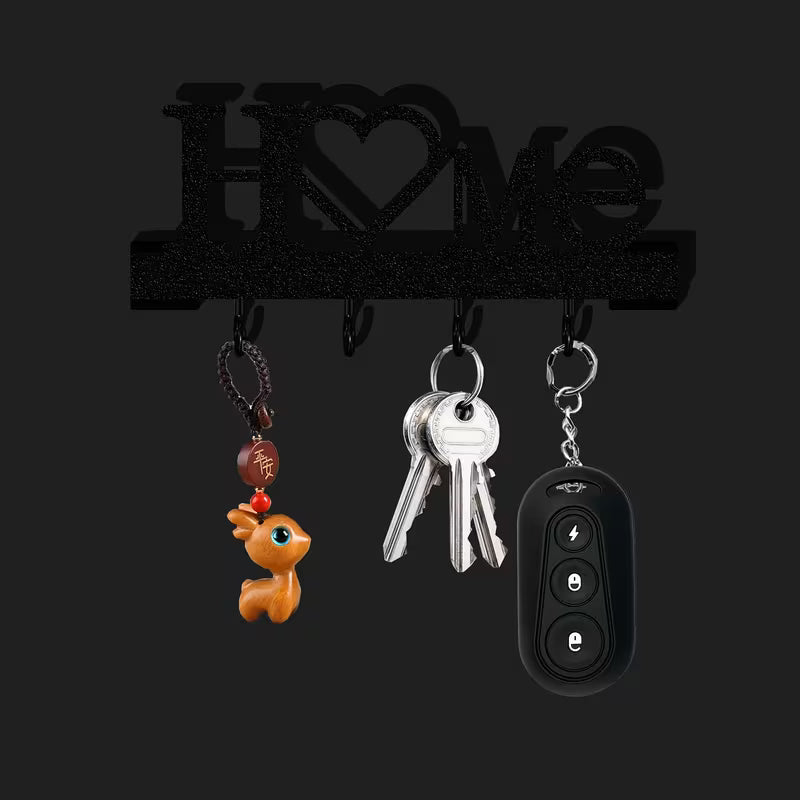 1pc Home Love Shape Key Hook Wall-Mounted Entrance Organizer with Hook, No Drilling Required