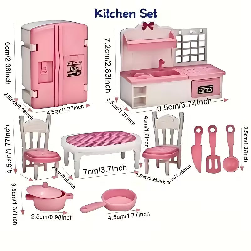 36-Piece Mini Dollhouse Set