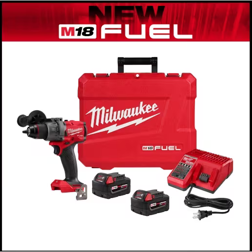 Milwaukee M18 FUEL™ 1/2" Brushless Cordless Drill/Driver Kit with (2) 5.0Ah Batteries