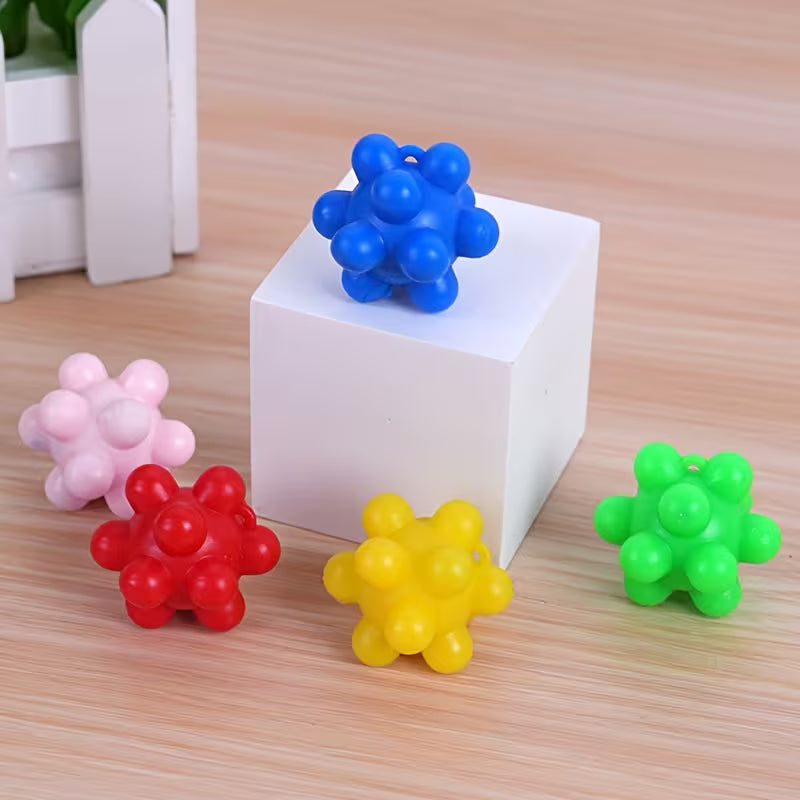 TPR Candy-Colored Rubber Elastic Cat Toys Balls, Interactive Pet Toys Set, Random Color
