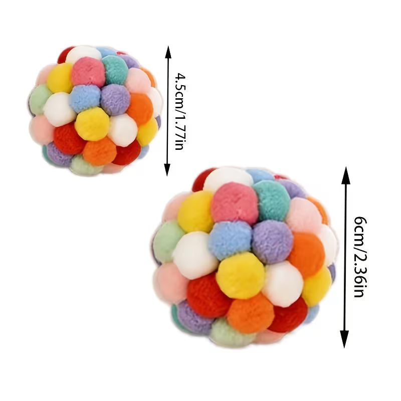 5pcs Cat Ball Toy Pet Elastic Bell Ball Self-Amusement Ball Set, Random Color