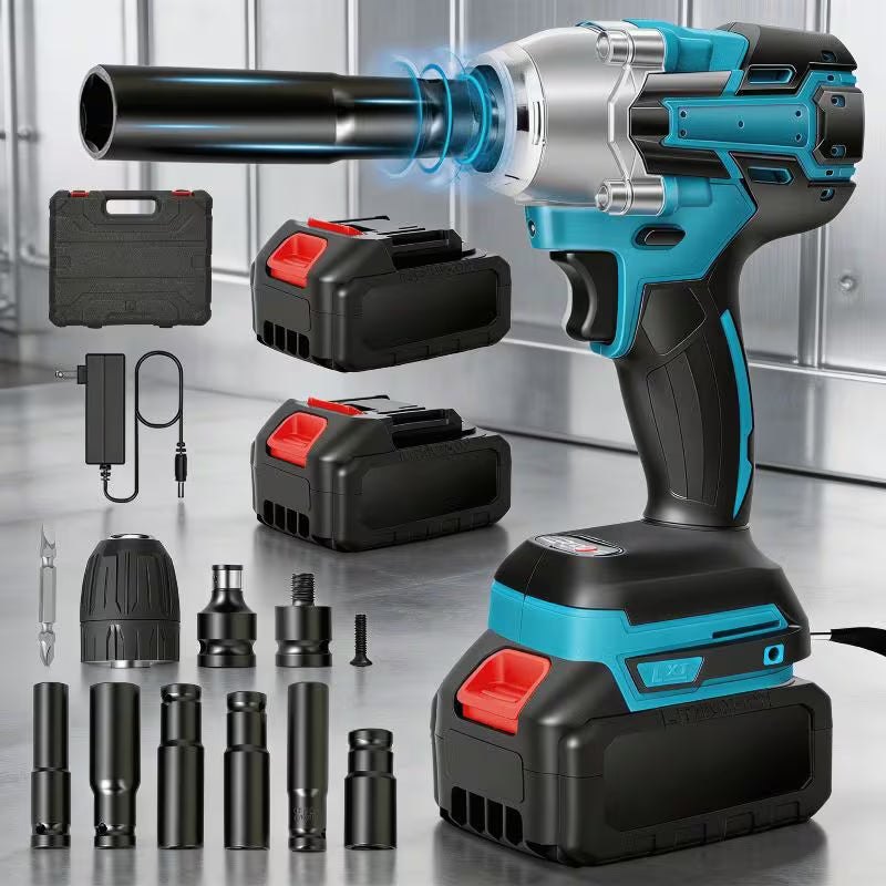 1/2" Cordless Impact Wrench, 800N. M Brushless High Torque Impact Gun, 3200RPM, 3 Variable Speeds