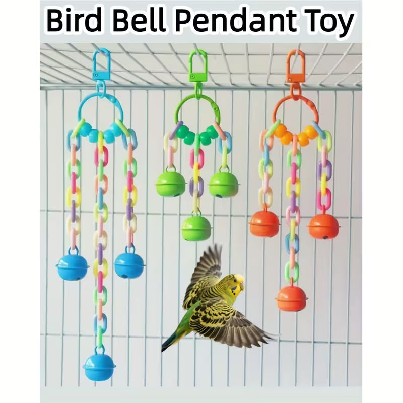 Parrot Acrylic Bell Toy • Bird Cage Bell Pendant Toy Set, Acrylic