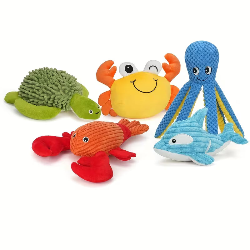 Dog Toys, Plush Dog Squeaky Toys, Assortment Animal Pet Toy Set