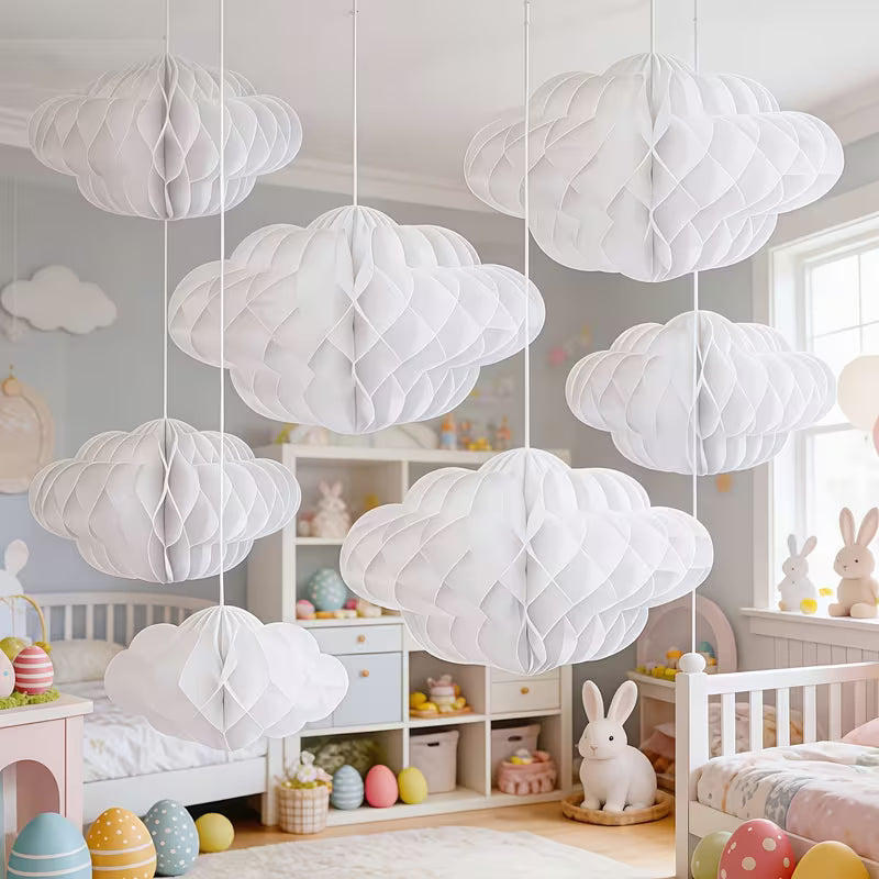 pcs/6pcs/10pcs 3D Cloud Decorations Hanging Honeycomb Decor Artificial Cloud Ornaments for Ceiling