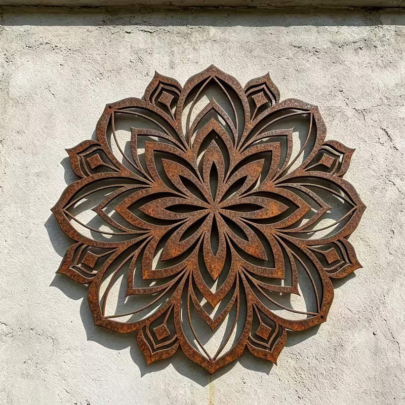 2D Flat】 Rustic Surface Abstract Geometric Mandala Wall Art