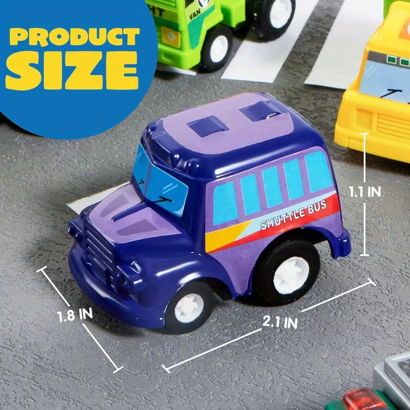 25-Piece Pull Back Cars and Trucks Toy Vehicles Set for Kids