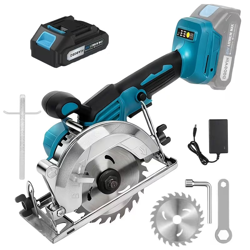 Brushless Circular Saw Kit, 21V, 1/2 Batteries, Charger And Saw Blades Included