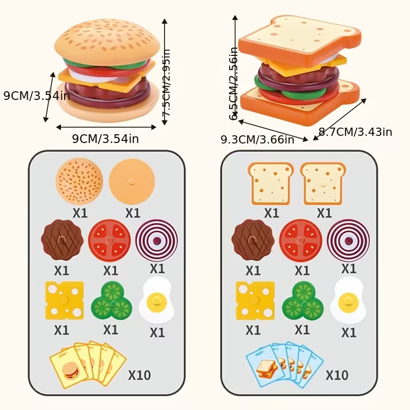 Hamburger Stacking & Sequencing Toys for Kids