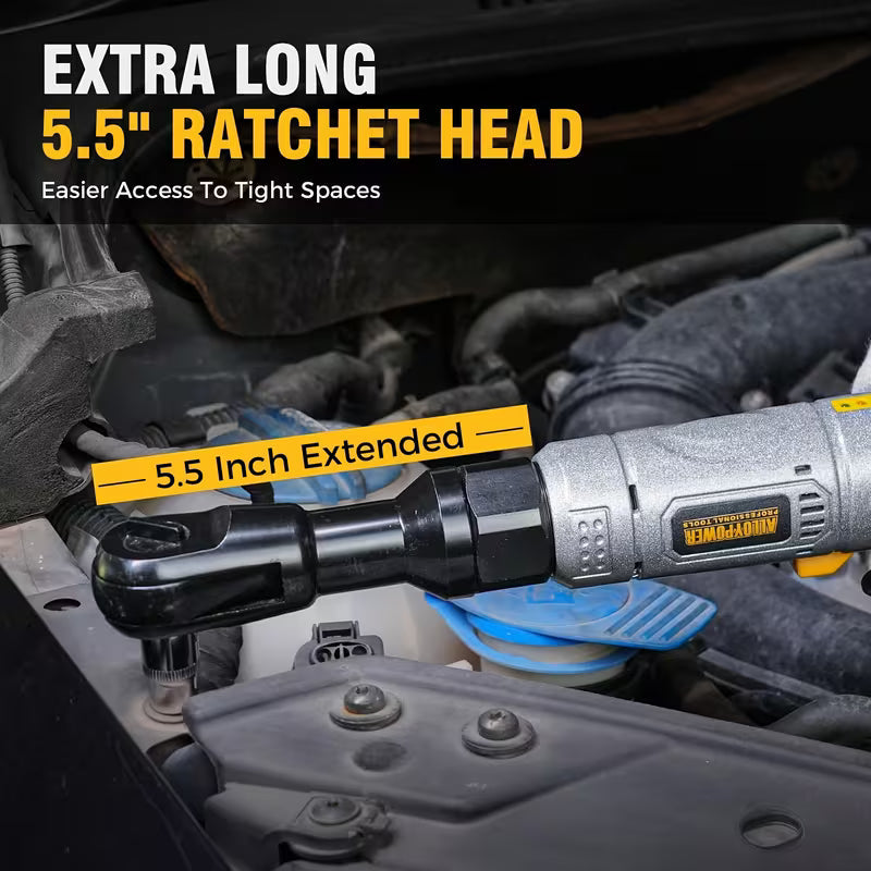 Cordless Electric Ratchet Wrench Set, 3/8" 12V Power Ratchet Tool Kit