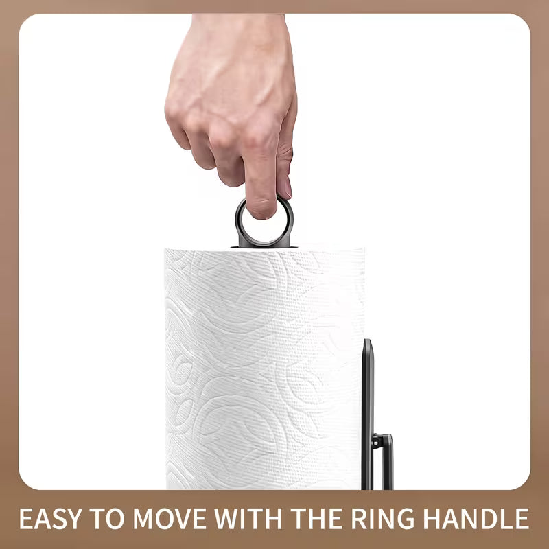 Heavy-Duty Stainless Steel Paper Towel Holder with Tension Arm-Easy One-Handed Tear