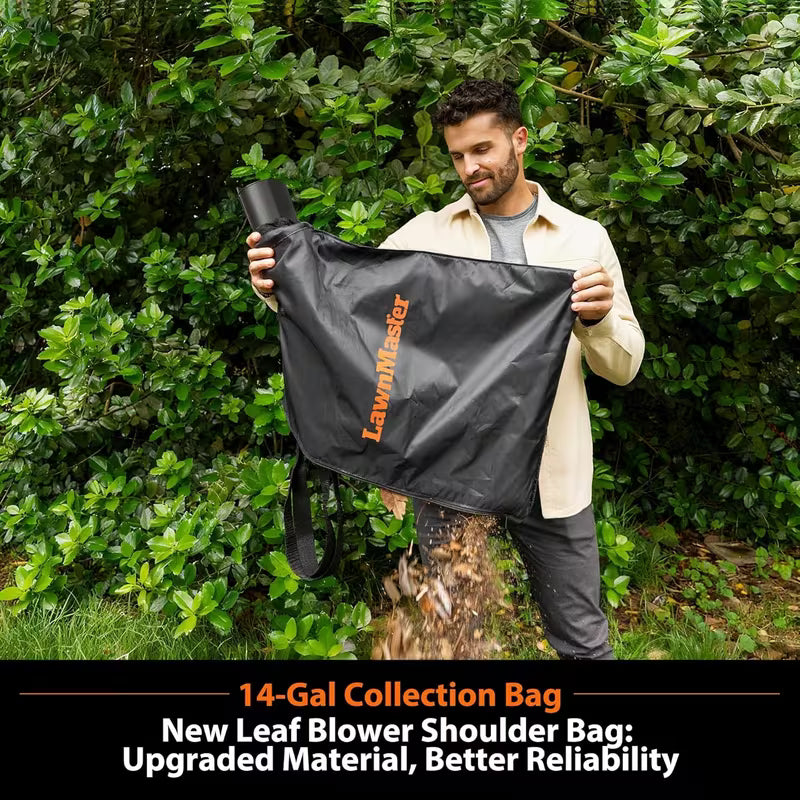 Lawnmaster BV1210 Electric Corded Leaf Blower Vacuum & Mulcher - Powerful 12 Amp 2-Speed Motor