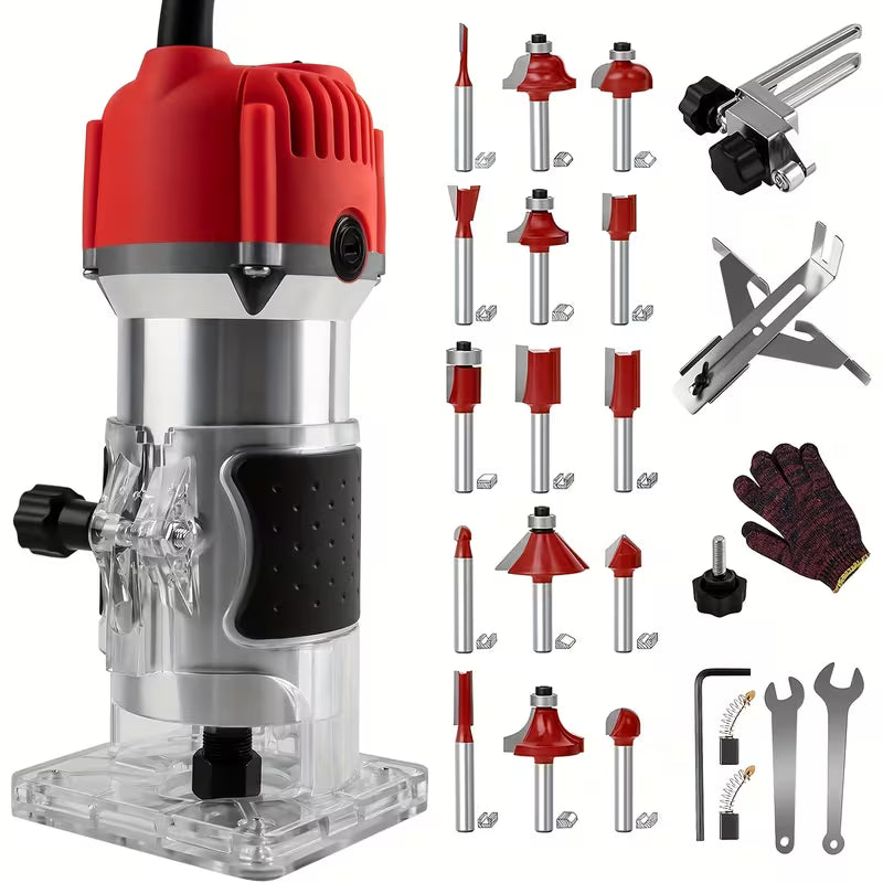 Wood Router, 800W Compact Router Tool with 1/4'' Collet
