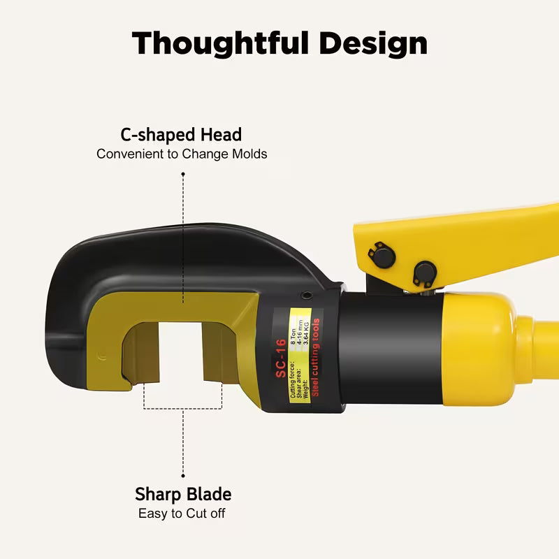 Portable Hydraulic Rebar Cutter with a Capacity of 16 Tons