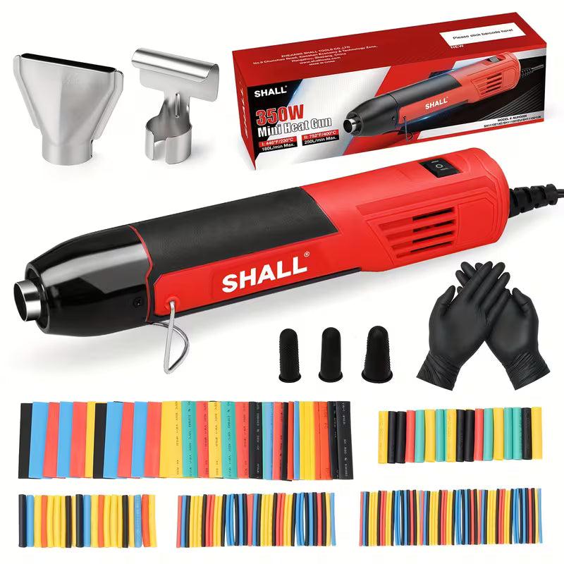 WPM 350W Mini Heat Gun 2-Temp 442°F-752°F (230°C-400°C) Hot Air Gun Tool with 5.91Ft UL Cord &