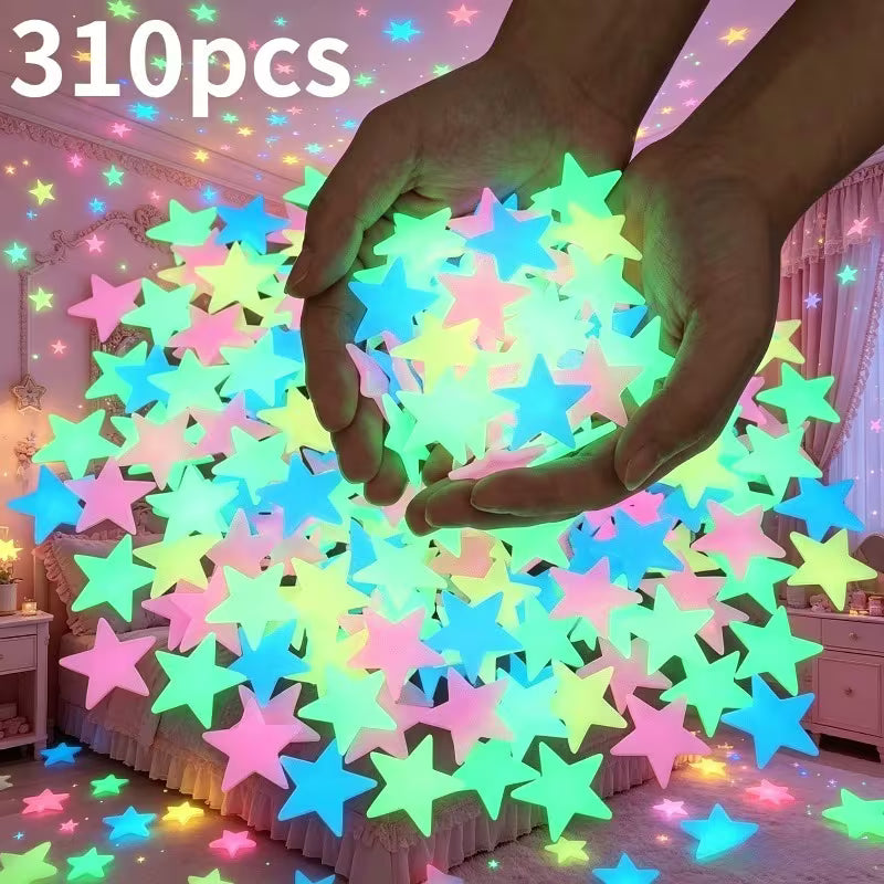 310pcs of Glow-in--dark Wall Stickers- Mixed Colors