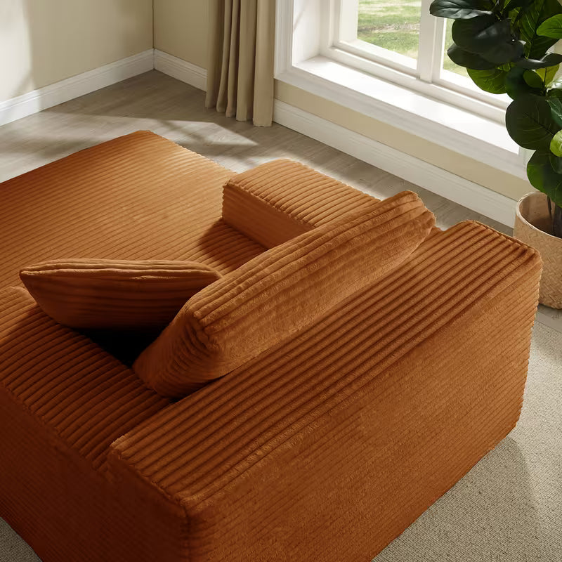 51-Inch Oversized Boneless Lounge Chaise Recliner - Corduroy Sofa with Pillows And Armrests