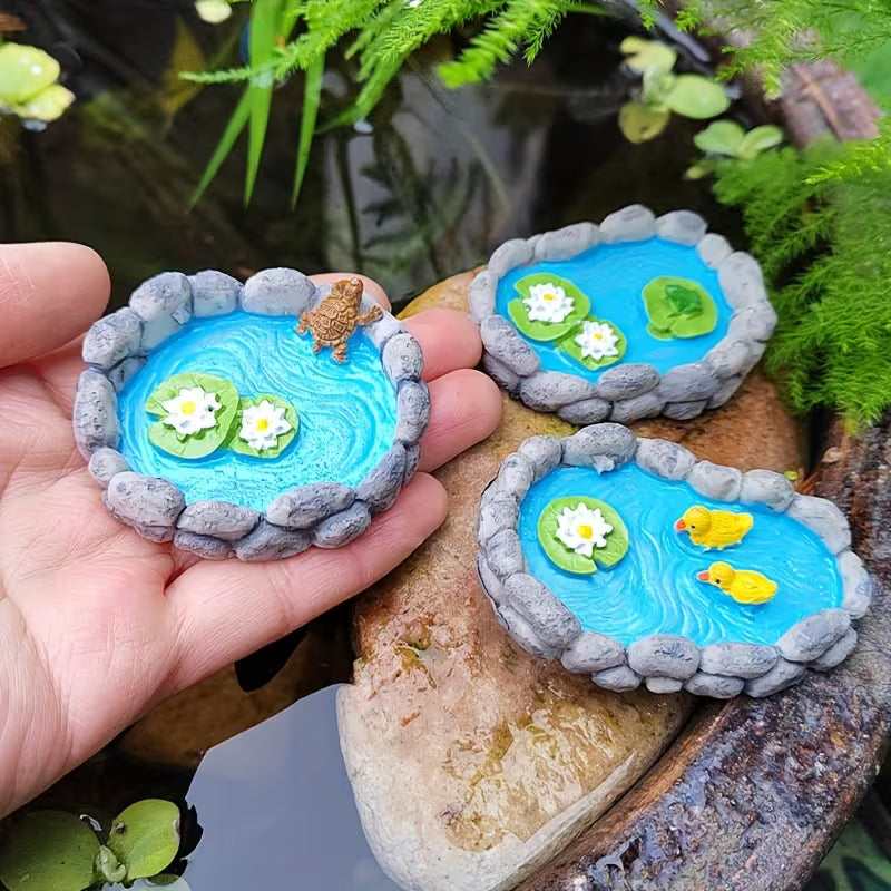 Whimsy Woods Resin Animal Figurine Set - Contemporary 3D Miniature, Resin