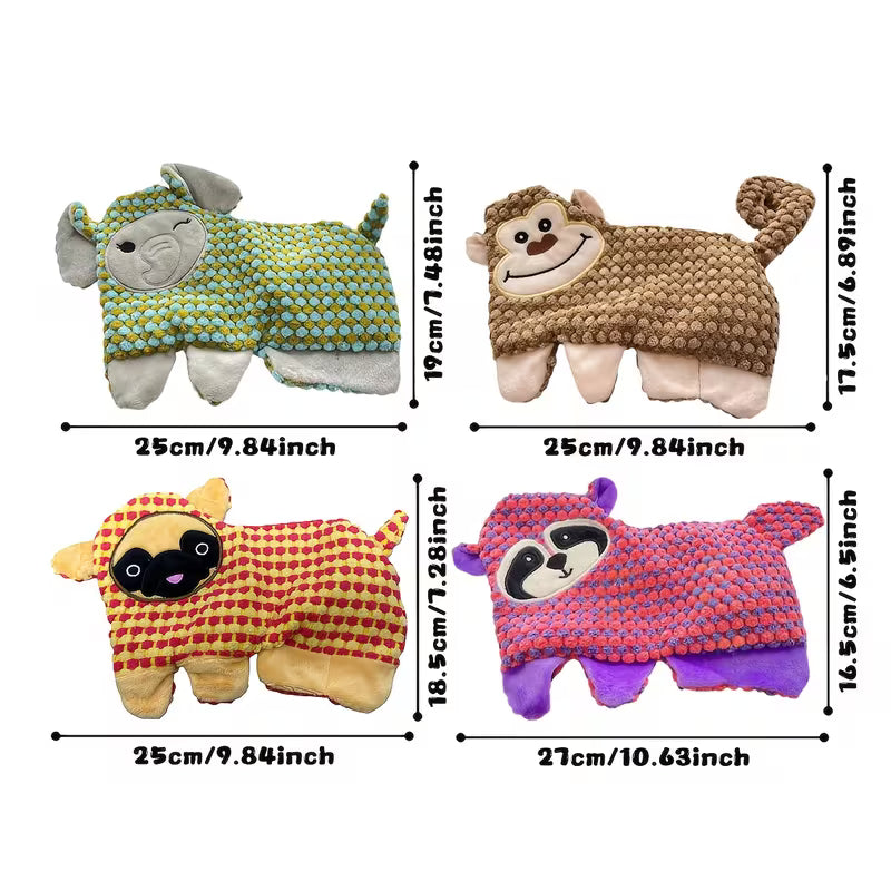 Dog Squeak Toys, No Stuffing Plush Dogs Chew Toy Bundle