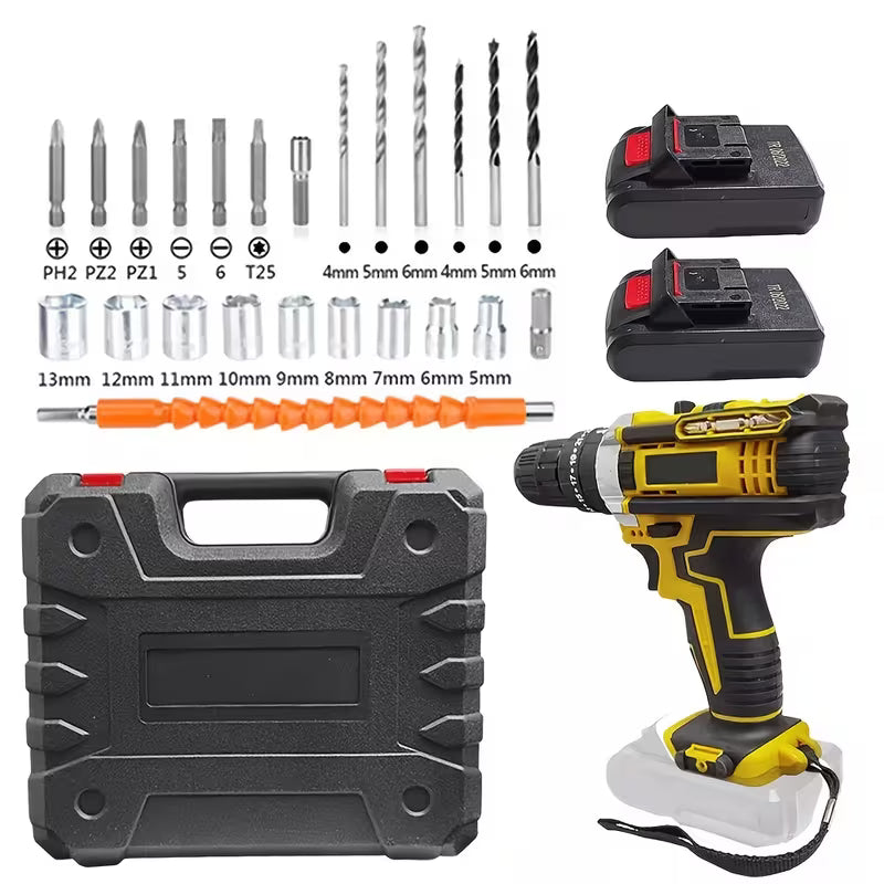 21V Cordless Lithium Drill Electric Screwdriver Screwdriver With Tape Impact Function With Work