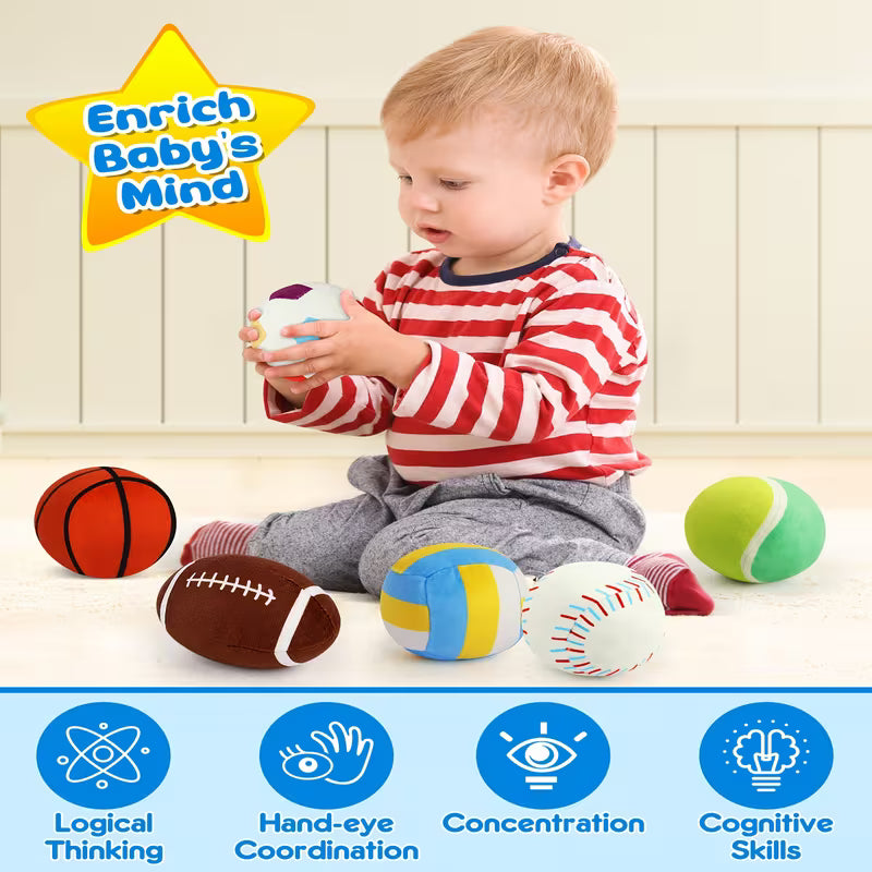 6-Piece Sensory Balls for Toddlers Plush