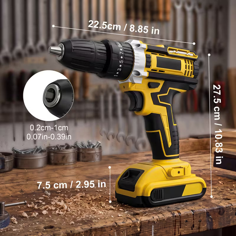 21V Cordless Impact Drill Set, Wireless Drill Set, Household Power Tool Set