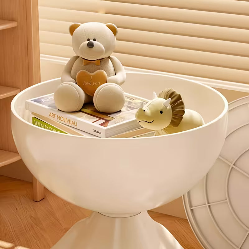 Large Plastic Bedside Table, Sofa Side Table, Movable Coffee Table with Storage, Mini Bear