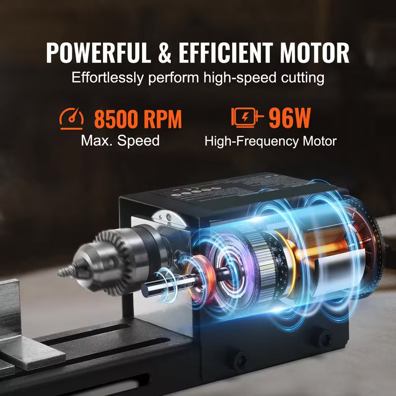 Electric Wood Lathe, Lathe Grinder, Suitable for DIY Woodworking And Wood Drilling Rotary Tools