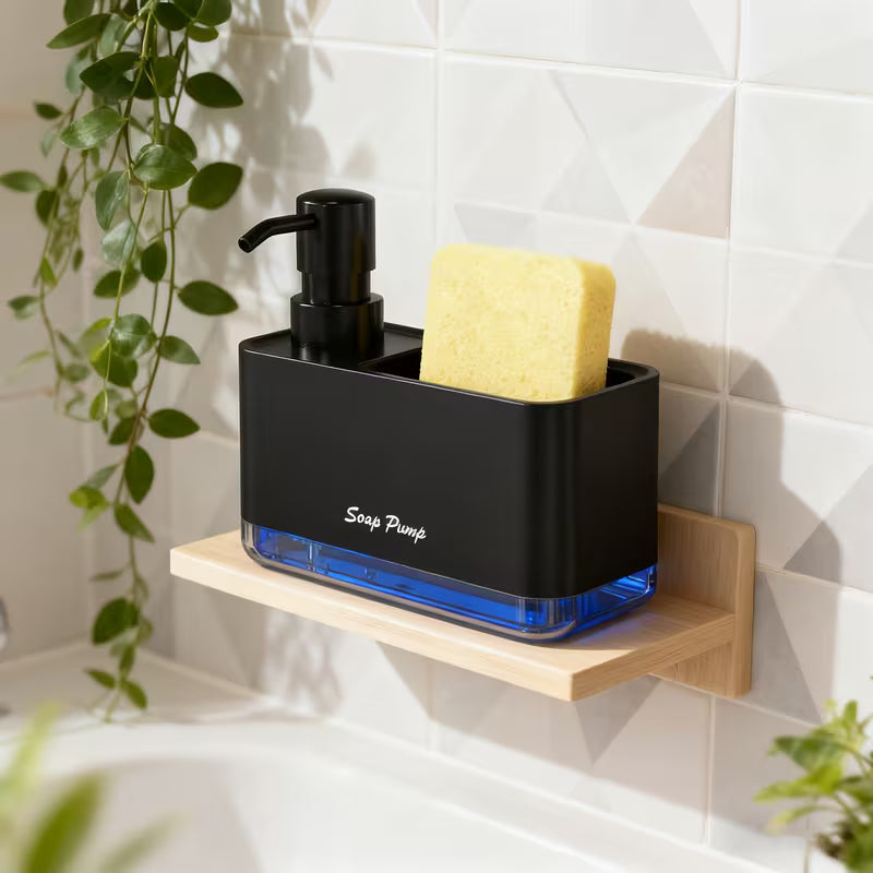 1pc of Multi-functional Hand Soap Dispenser with a Built-in Sponge Rack - Countertop