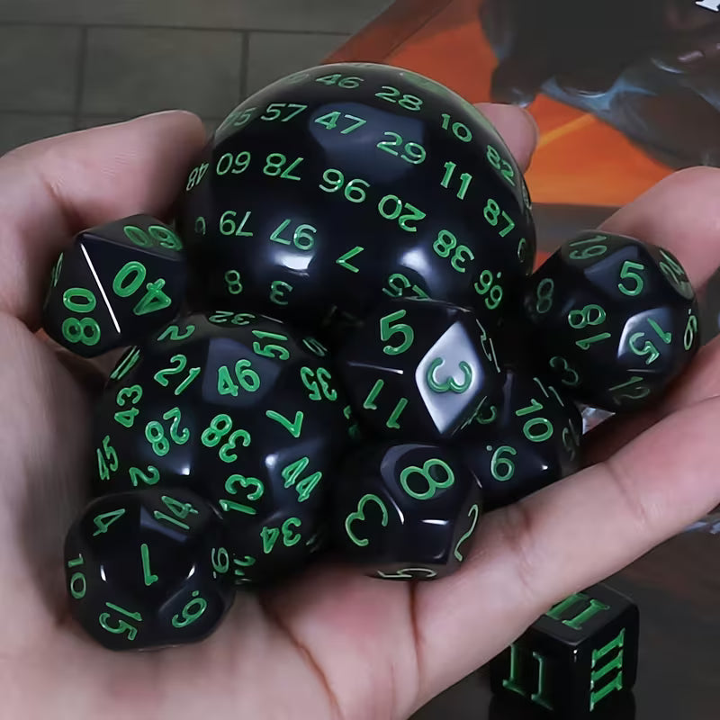 DND Polyhedral Dice Set, Black