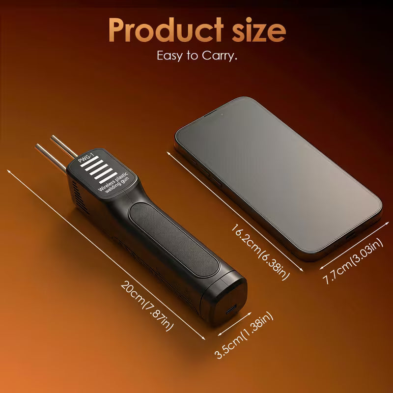 HOTU Upgraded Handheld Wireless Charging Plastic Welding Gun with 300 Hot Melt Nails