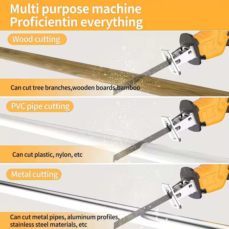 Multi Functional Reciprocating Saw, Wireless Woodworking Saw, Garden, Wood