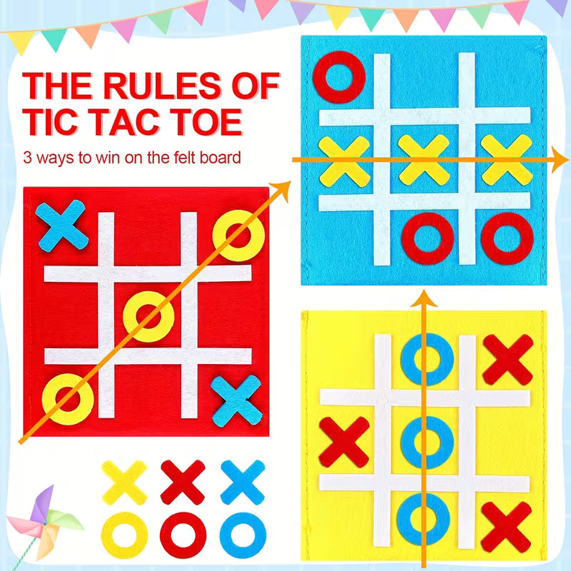 Gift for Her/him 16-Piece of Felt Tic-tac-toe Party Toys