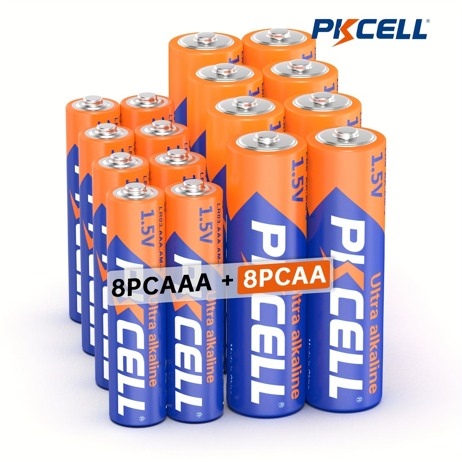 PKCELL 1.5V AA+AAA alkaline battery disposable battery, stable voltage, durable