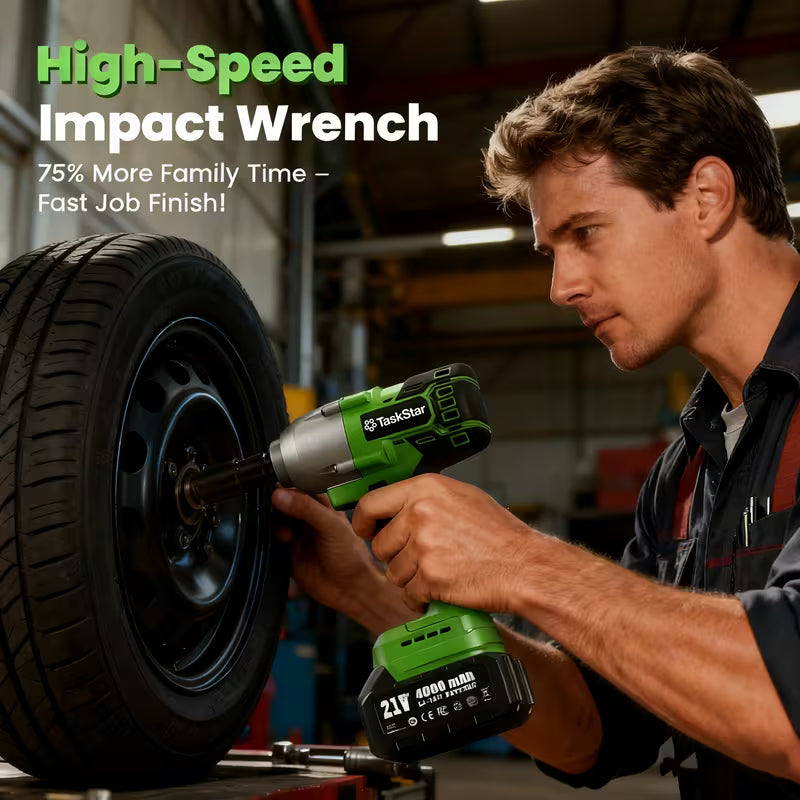 800N.m 1/2 Inch Cordless Electric Impact Gun+40N.m Electric