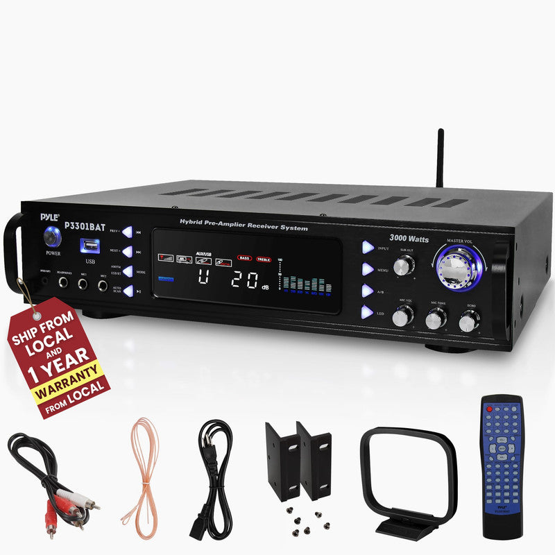 3000W Bluetooth Hybrid Stereo Amplifier Receiver