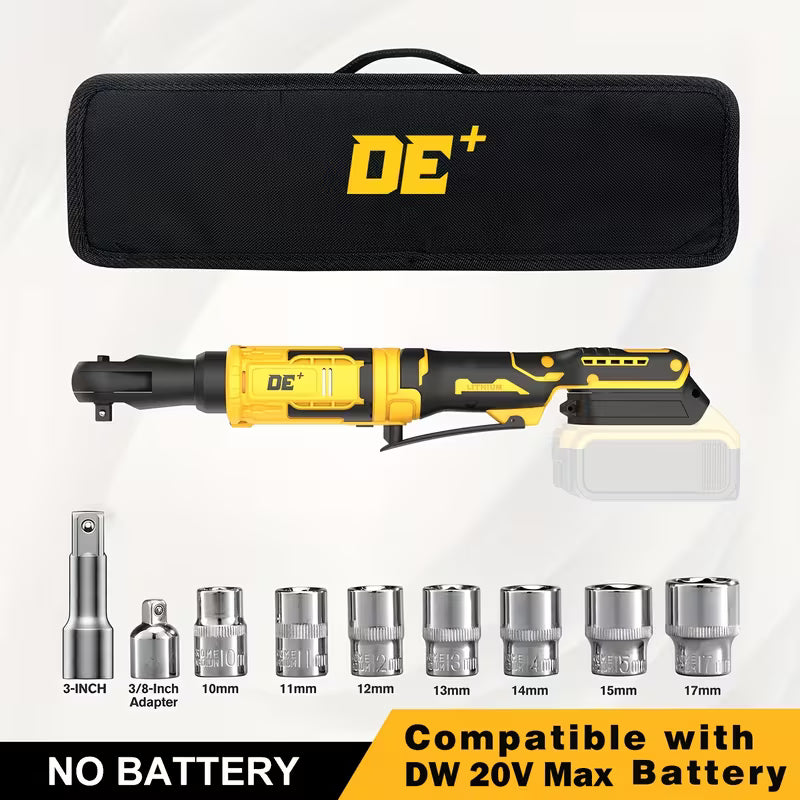 74Ft-Lb Cordless Ratchet Wrench Kit, for Dewalt 20V Battery Electric Power Ratchet Wrench