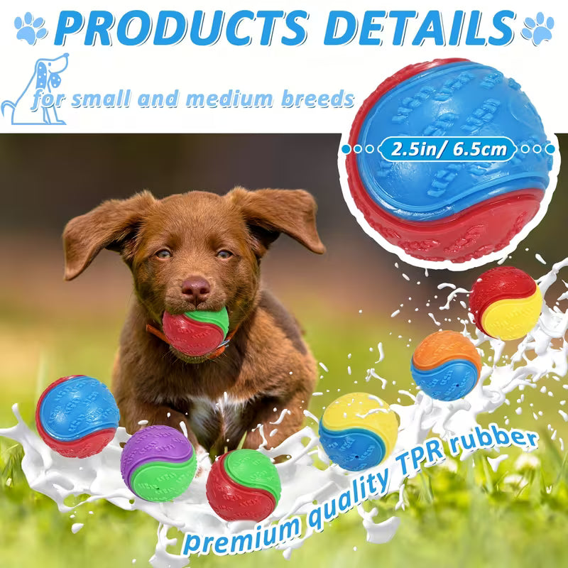 Squeaky Dog Balls, Puppy Pet Chew Balls Teething Balls 2 Set