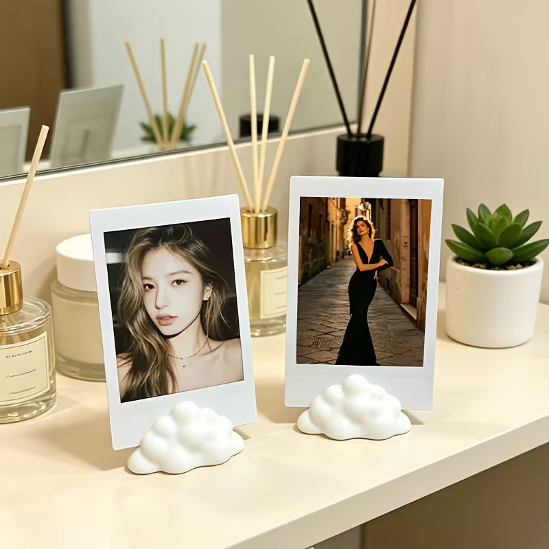 1/5pcs Photo Display Stand with Fluffy Clouds - Plastic Picture Frame for Rooms, Office, Cute