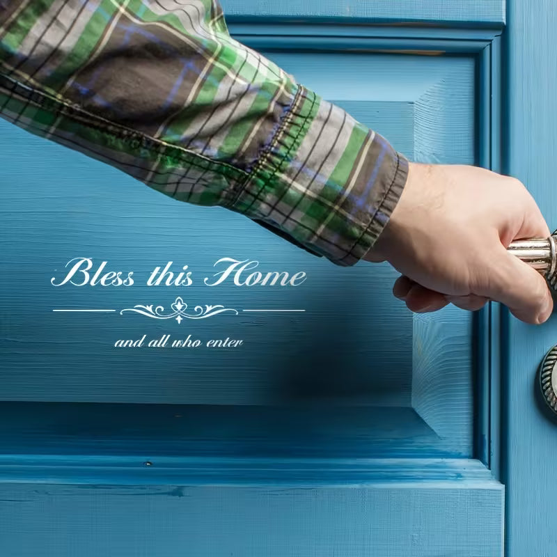 1pc of White Wall Sticker That Says 'Bless This Home'