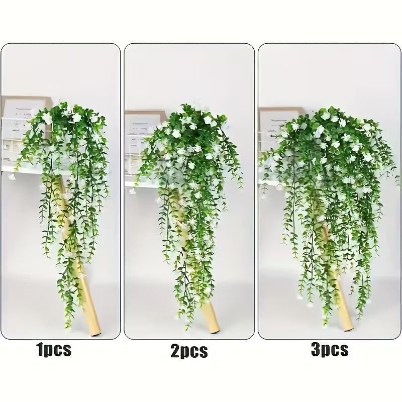 6pcs Artificial Camellia Hanging Plants, Suitable for Home And Outdoor Decoration