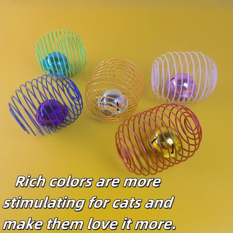 3pcs/6pcs Random Color Cat Toy - Spherical Spring Cat Toy Set, Random Color