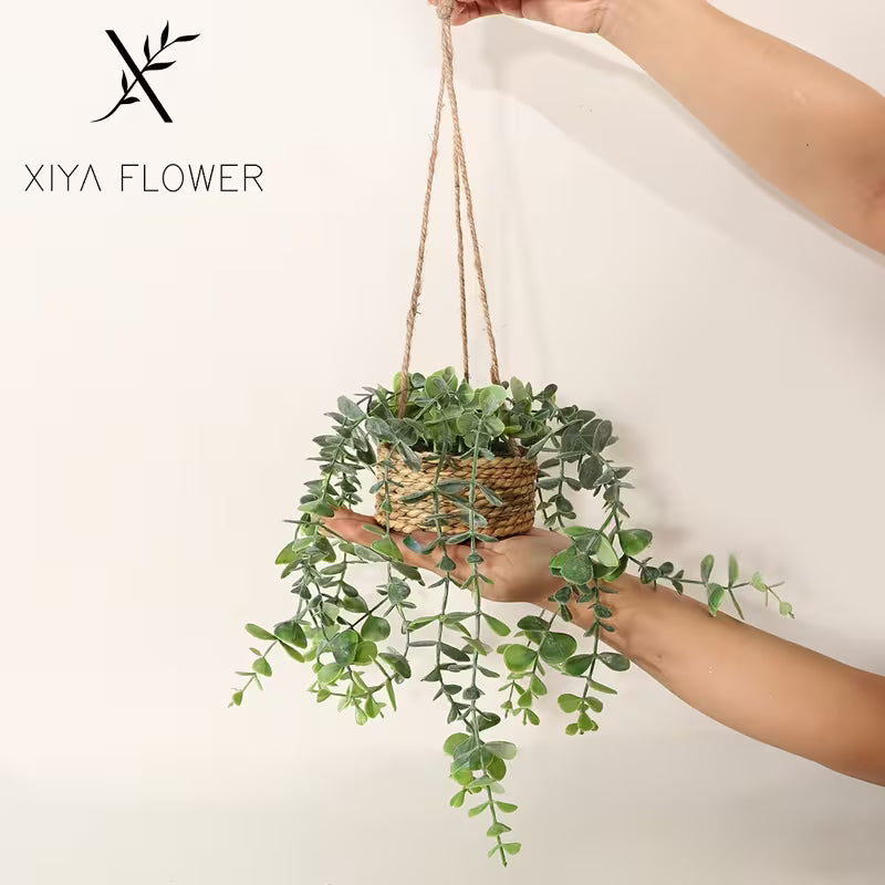 1pc Artificial Eucalyptus Leaf Hanging Branch Hanging Grass Pier, Simulation Eucalyptus Leaf